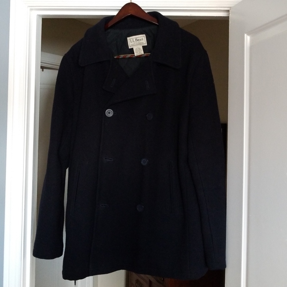 Navy wool pea coat